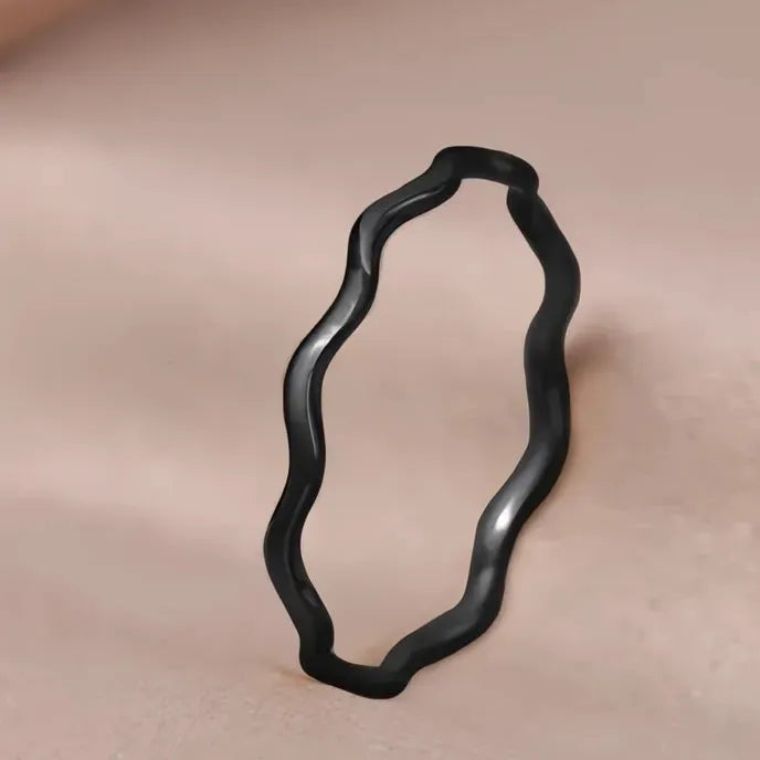 Minimalist Irregular Sea Wave Brass Ring for Women Elegant Wedding Fashion Jewelry Gift