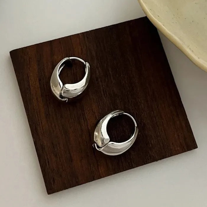 Geometric Zinc Alloy Hoop Earrings Round Circle Punk Jewelry for Women