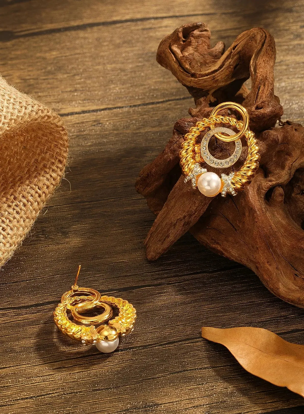 Twisted Thread Circle Drop Earrings Gold Metal Zinc Alloy Women's Jewelry