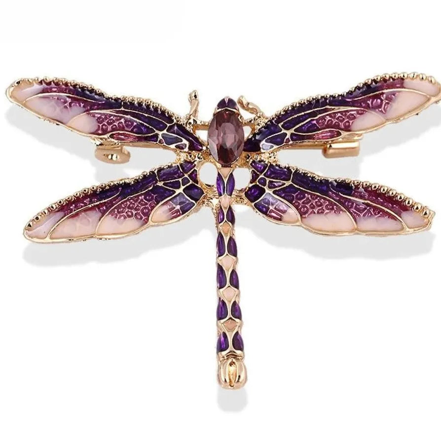Vintage Chinese Dragonfly Dragon Brooch Pin Classic Jewelry Gift