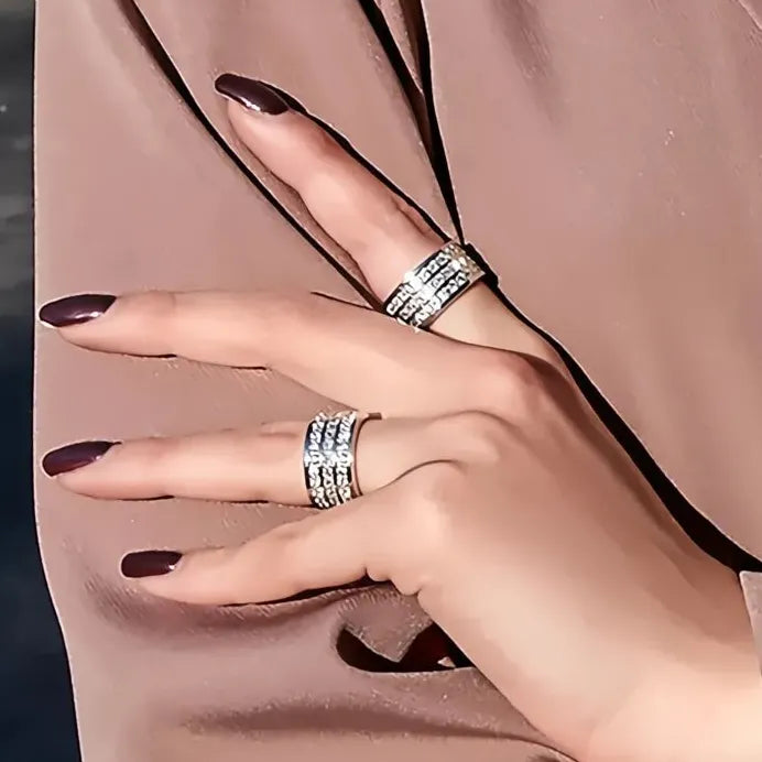 Three-Lines CZ Bridal Wedding Band for Women Sparkling Silver Ring