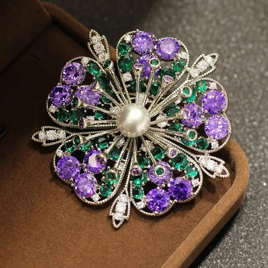 Luxury Floral Brooch for Men & Women Wedding Party Gift Accessory