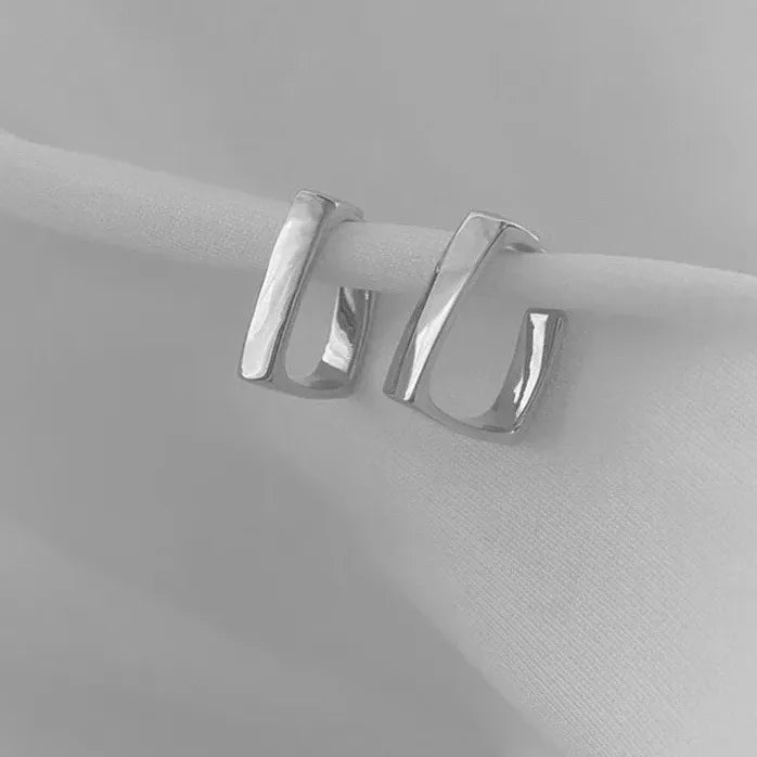 Unisex Geometric U-Shape Hoop Earrings Punk Hip-Hop Fashion Jewelry