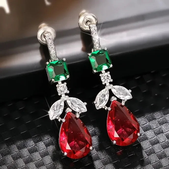 Fashion Women's Geometric Drop Earrings with Cubic Zirconia Pendant Trendy Jewelry for Anniversary