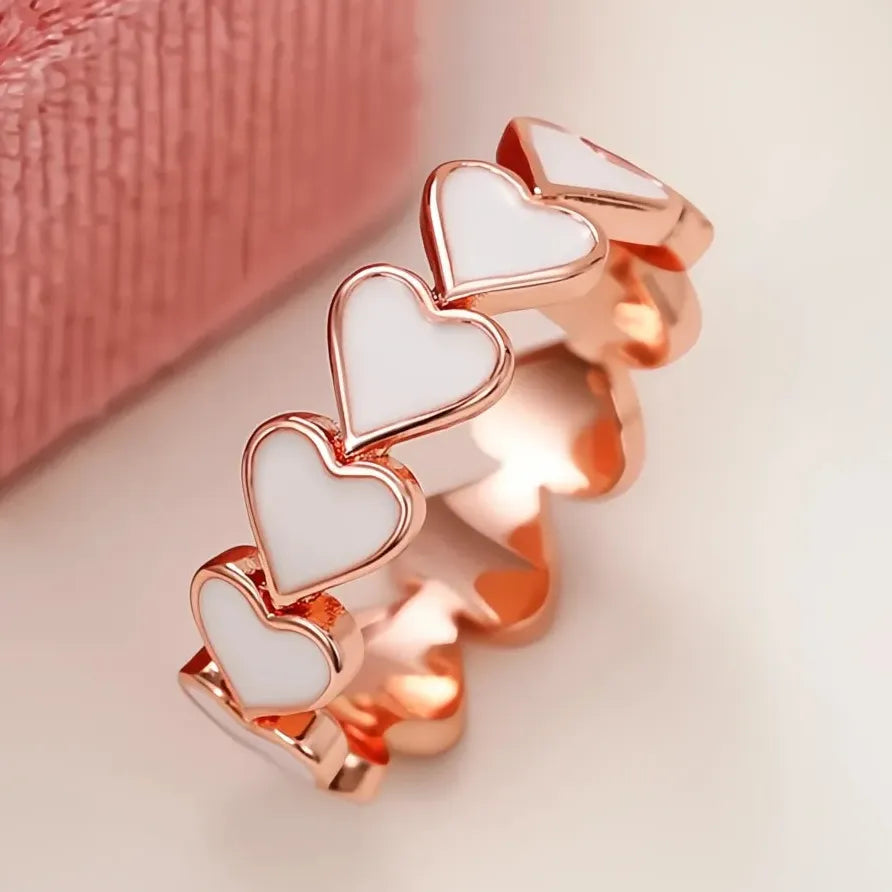 Trendy Women’s Heart Love Brass Statement Ring Party Gift Accessory