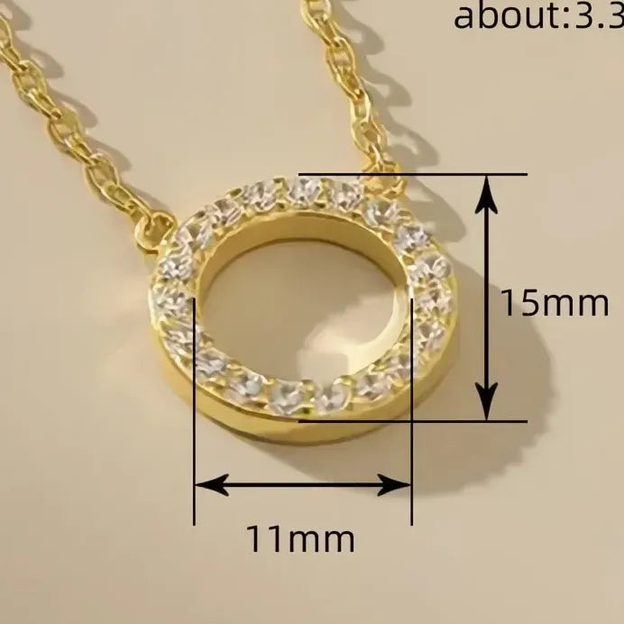 Geometric Cubic Zirconia Pendant Necklace for Wedding & Engagement