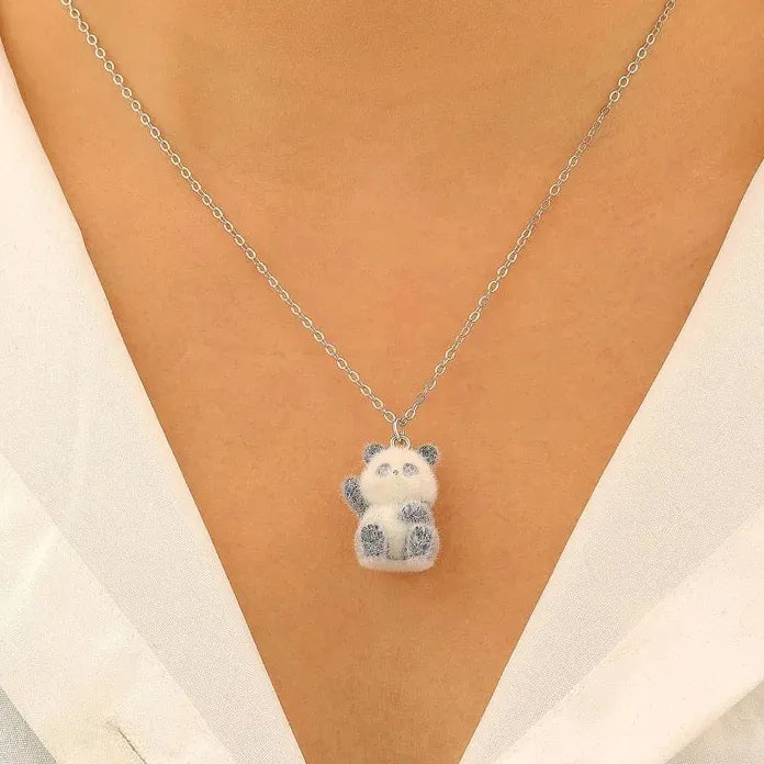 Adjustable Resin Animal Pendant Necklace for Women Panda Dog Elephant Rabbit Gift