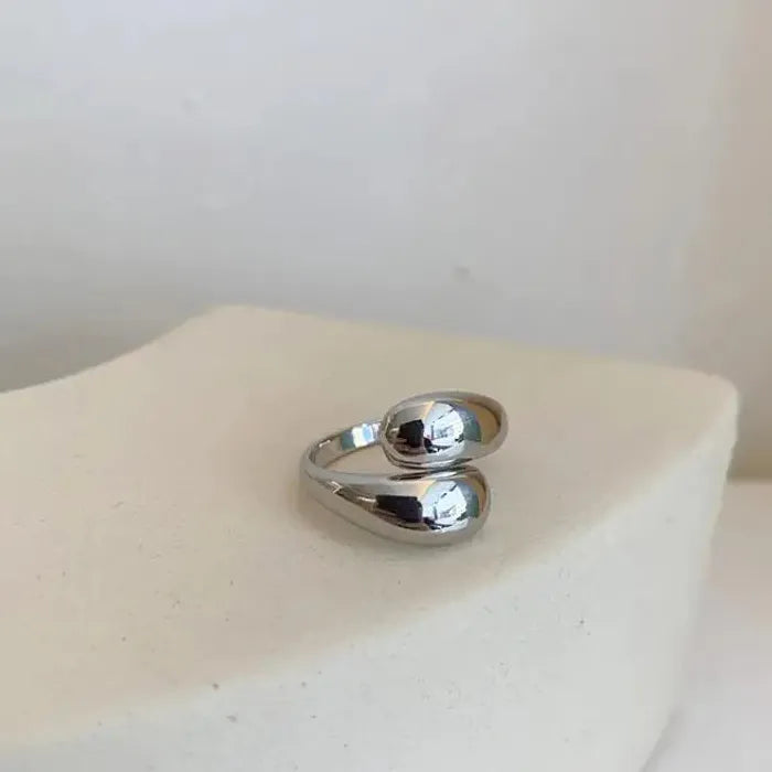 Adjustable Vintage Double Ball Cocktail Ring for Women Men Y2K Jewelry