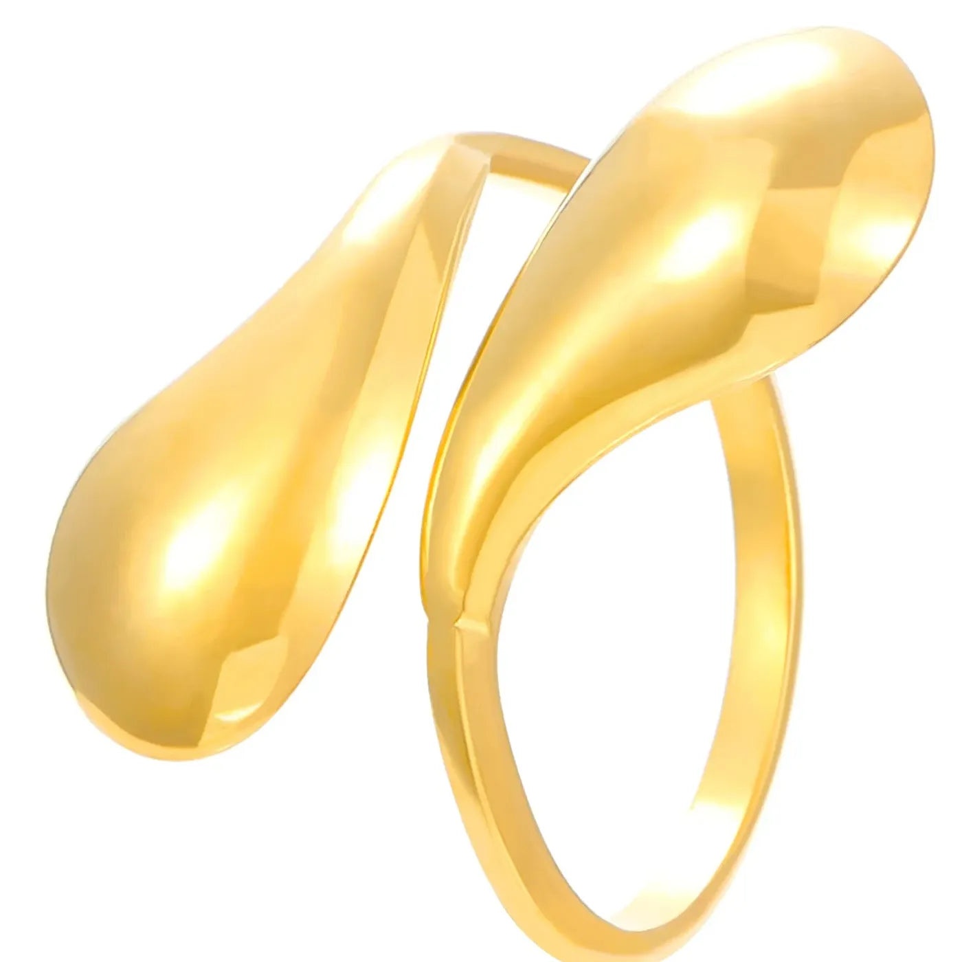 Gold Color Stainless Steel Hollow Heart Open Ring Party Jewelry Gift