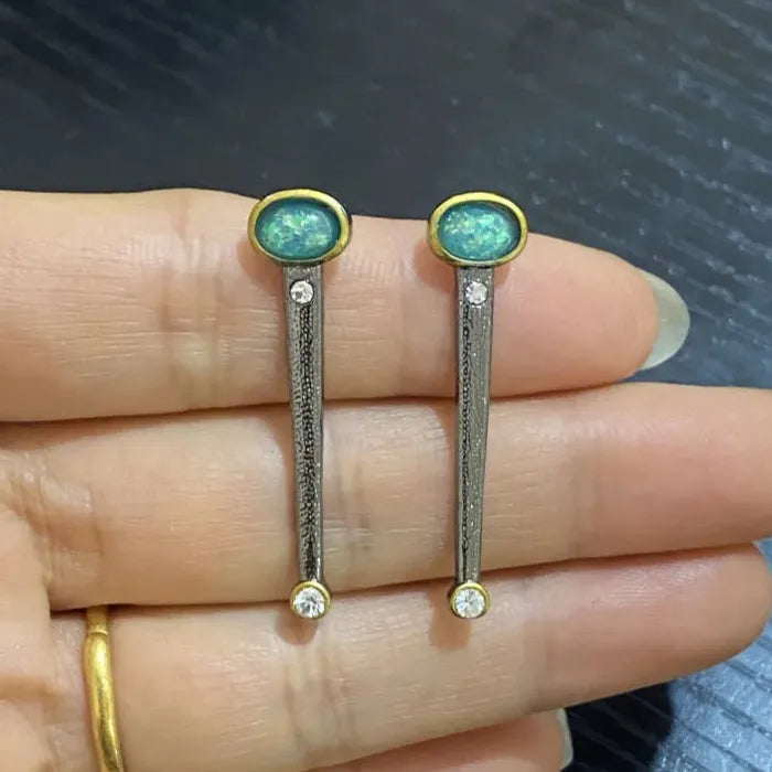 Vintage Green Australian Treasure Zinc Alloy Drop Earrings for Women