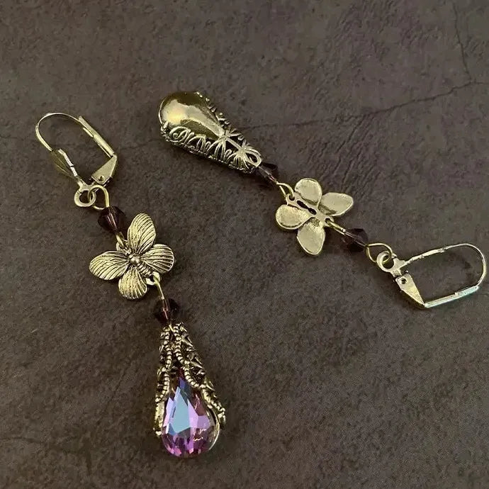 Butterfly Geometric Drop Earrings for Women Gold Blue Stone Zinc Alloy Jewelry