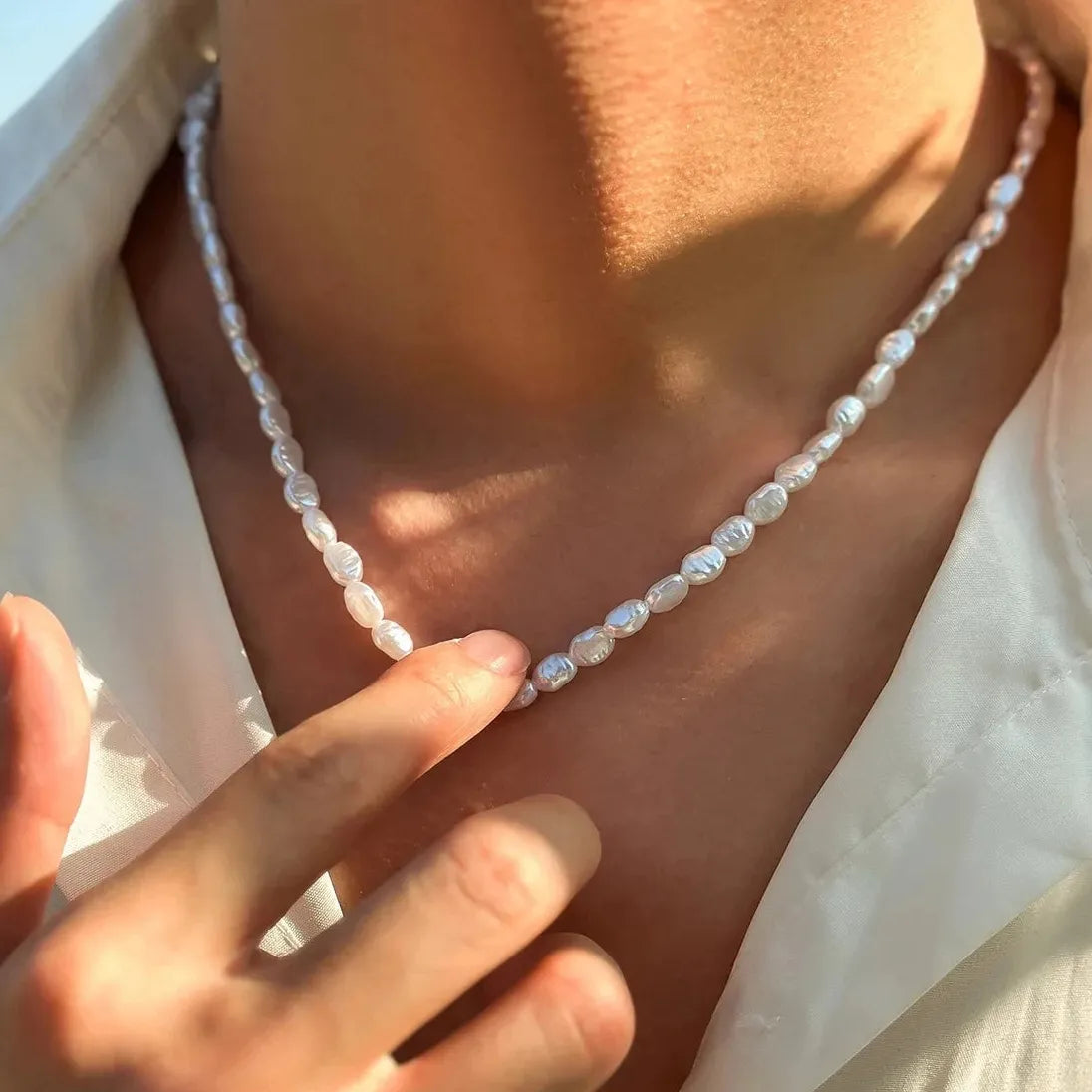 2026 Elegant Baroque Imitation Pearl Beaded Choker Necklace & Bracelet Set