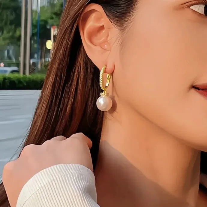 Luxury Women Gold Color Drop Earrings Imitation Pearl Wedding Gift Jewelry