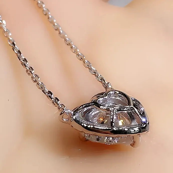 Wedding Heart Necklace Bride Crystal Cubic Zirconia Brass Alloy Jewelry