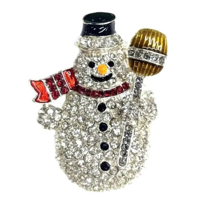 Elegant Christmas Snowman Brooch Pin Jewelry Gift for Men and Women