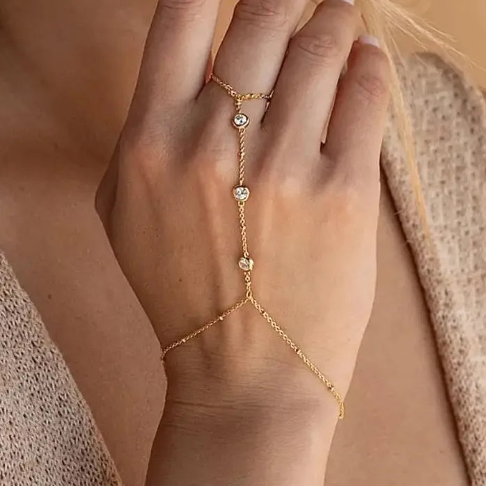 Dainty Adjustable Zircon Chain Bracelet for Women Gold Silver Jewelry Gift