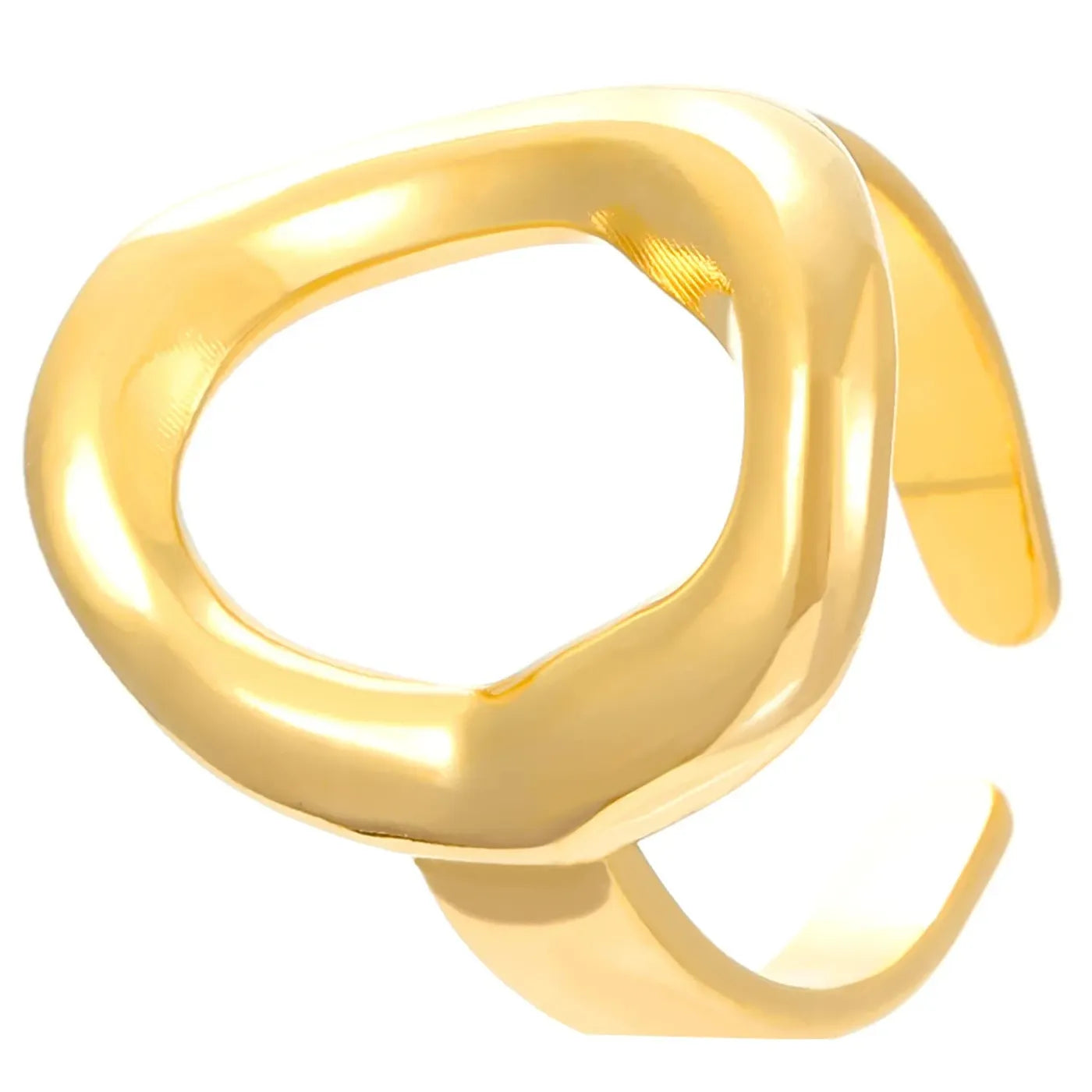 Gold Color Stainless Steel Hollow Heart Open Ring Party Jewelry Gift