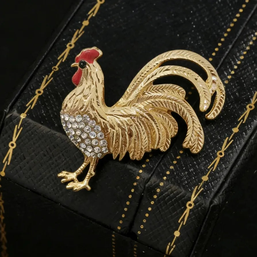 Luxury Classic Rooster Brooch Jewelry Gift for Men and Women