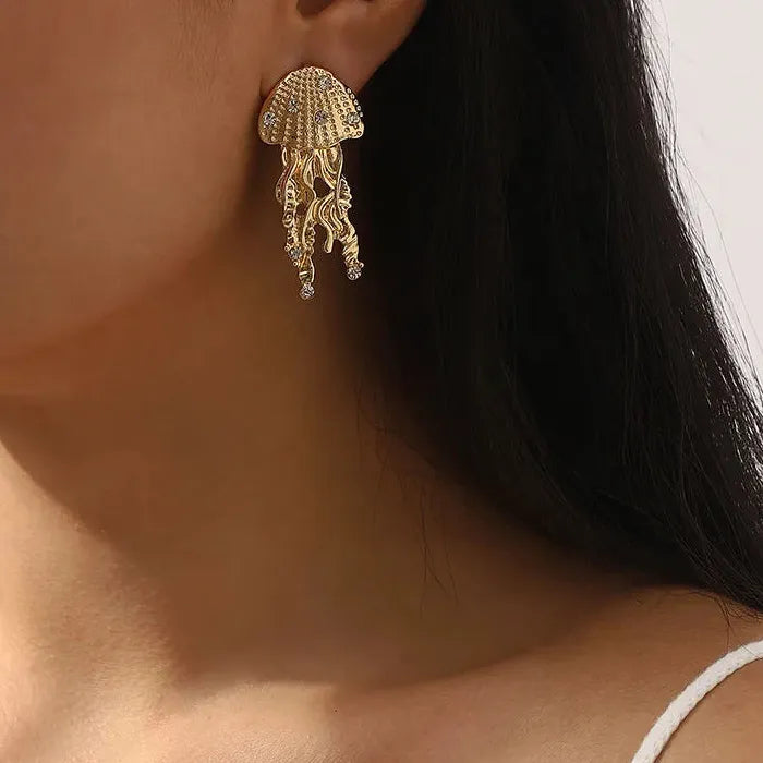Jellyfish Drop Earrings Copper Alloy Beach Party Jewelry for Women