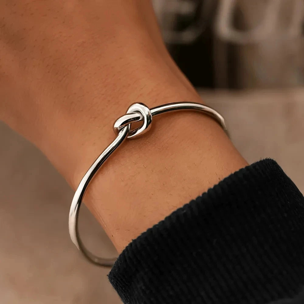Vintage Stainless Steel Woven Twist Bracelets Bangles for Men Women Jewelry
