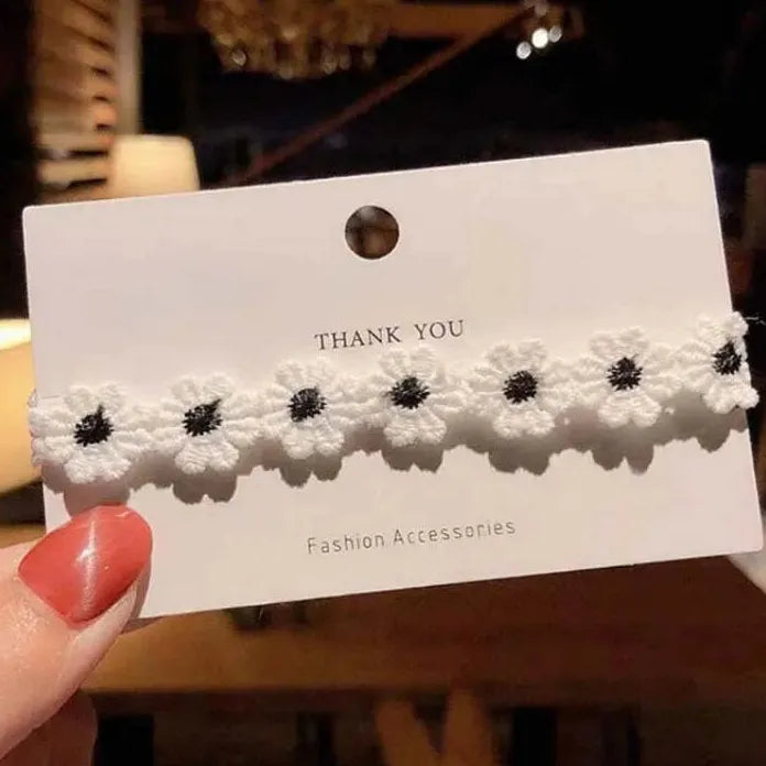 Lace Embroidery Flower Choker Necklace for Women Girls Fashion Accessory