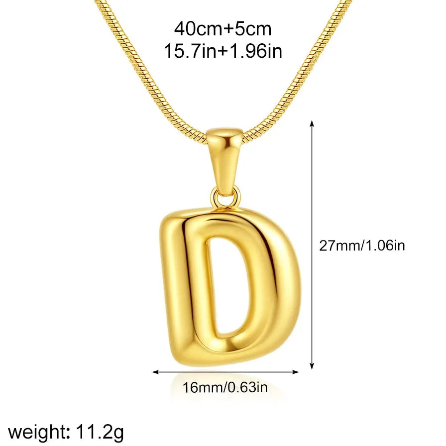 A-Z Alphabet Initial Necklace for Women 18k Gold Plated Pendant Choker Jewelry Gift