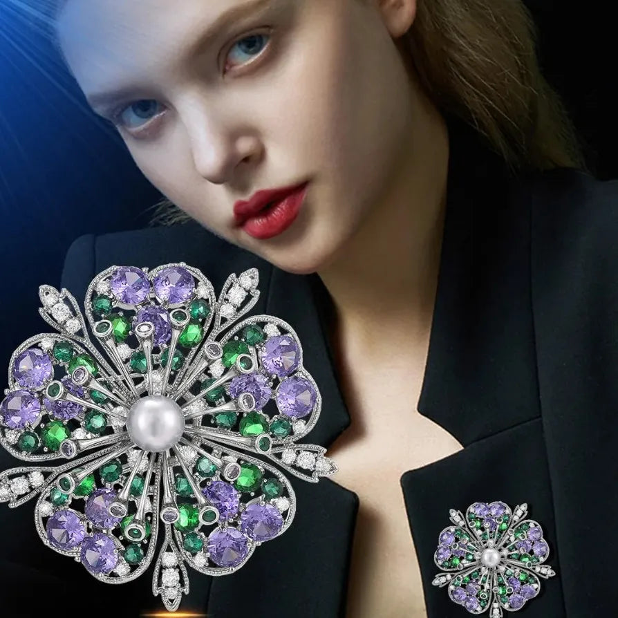 Luxury Floral Brooch for Men & Women Wedding Party Gift Accessory