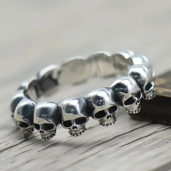 Punk Skull Ring Zinc Alloy Geometric Hip Hop Finger Jewelry for Men Women Gift