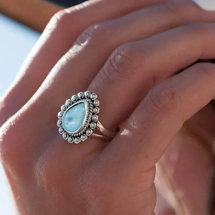 Copper Heart-Shaped Geometric Ring with Synthetic Stone for Women Minimalist Jewelry
