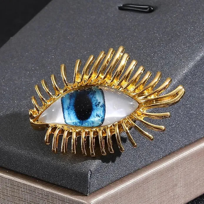 Luxury Sparkling Devil Eyes Brooch Pin for Women Men Classic Style
