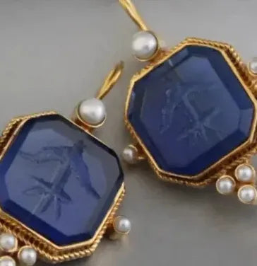 Elegant Vintage Geometric Pearl Drop Earrings for Women Zinc Alloy Bridal Gift