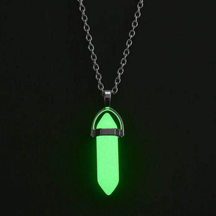 2Pcs Luminous Hexagonal Heart Pendant Couple Magnetic Zinc Alloy Necklace Gift
