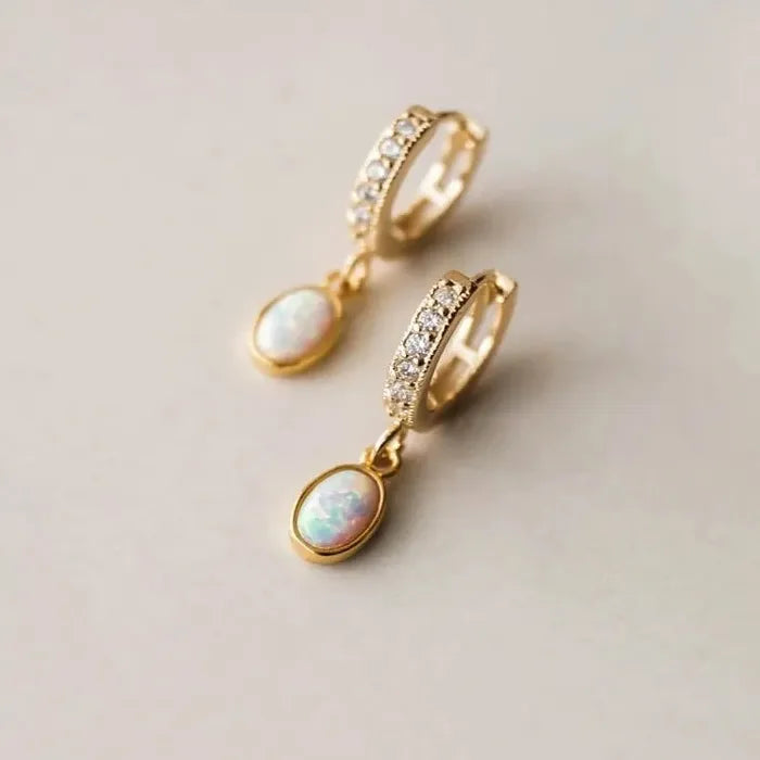 Elegant Gold Cubic Zirconia Drop Earrings for Women, Synthetic Australian Jewelry Gift