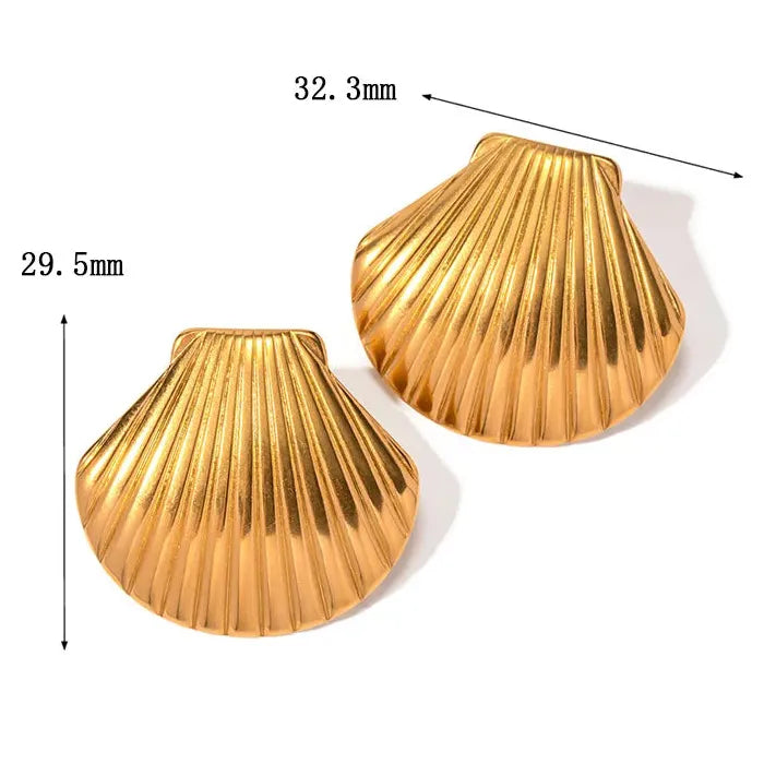 Retro Titanium Steel Fish Drop Earrings Long Gold-Plated Jewelry
