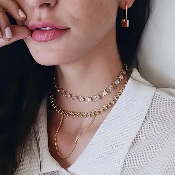 Chic Geometric Lock Drop Earrings for Women Silver Gold Plated Y2K Jewelry