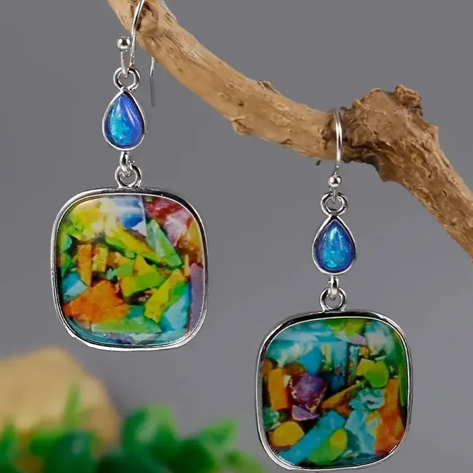 Women's Valentine's Day Colored Resin Pendant Drop Earrings for Party Jewelry Gifts