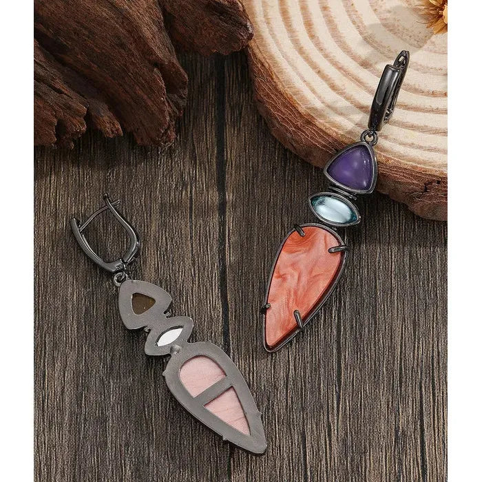 Geometric Triangle Zinc Alloy Drop Earrings Retro Style for Women Party Jewelry