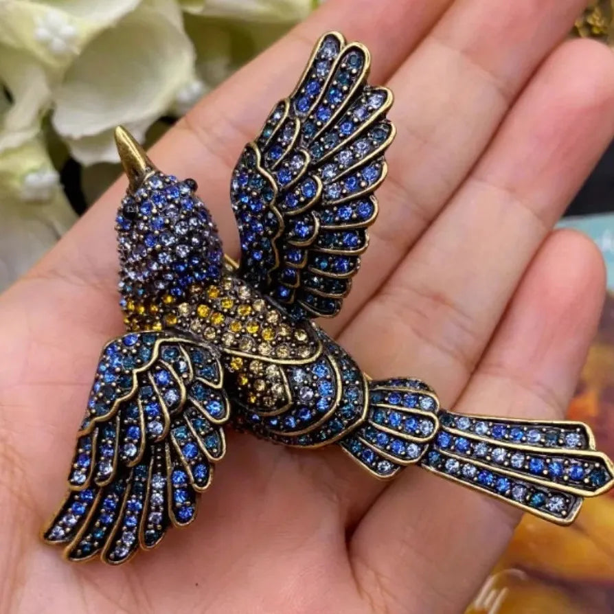 Vintage Heavy Duty Magpie Bird Brooch Pin for Women and Men