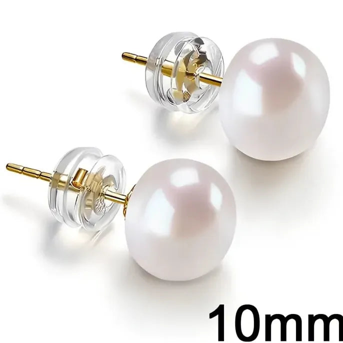 Simple Imitation Pearl Stud Earrings for Women Gold Color 5-10MM Dainty Trendy Jewelry