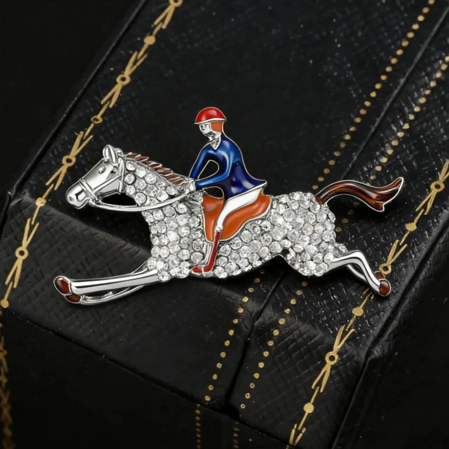 Classic Horse Rider Brooch Elegant Jewelry Gift for Men and Women