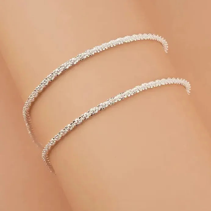 Elegant Silver Zinc Alloy Geometric Anklet for Women Beach Jewelry