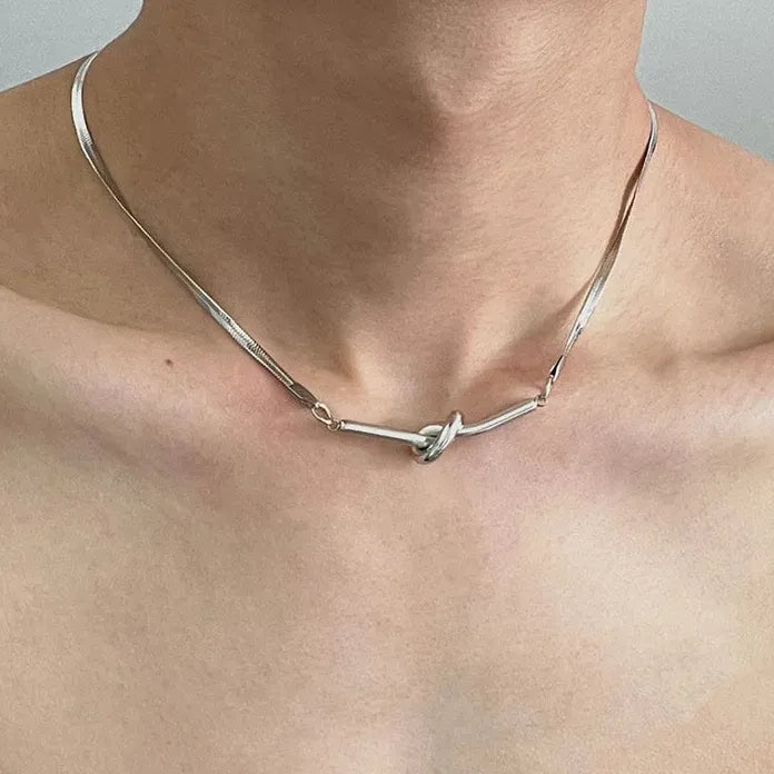 Silver Tassel Small Bells Necklace Choker for Women Men Punk Jewelry