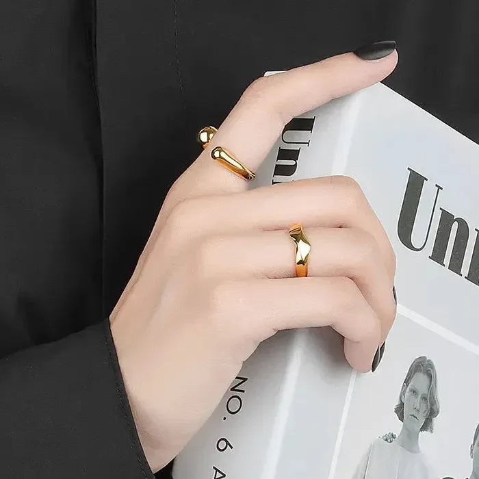 Adjustable Silver Geometric Rings for Women Fashion Jewelry Gifts Trendy