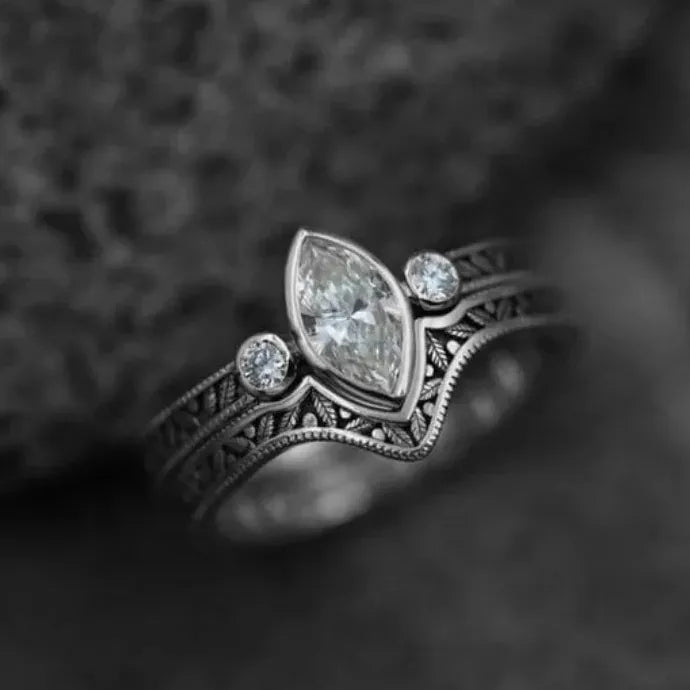 Revivalism Imitation Crystal Zircon Women Wedding Party Ring Fine Gift