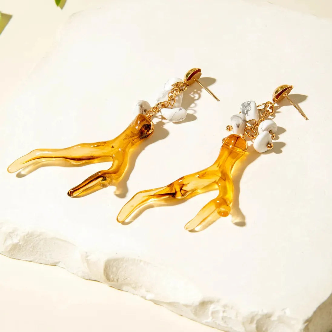 Bohemian Coral Beaded Necklace Set Starfish Earrings for Women Jewelry