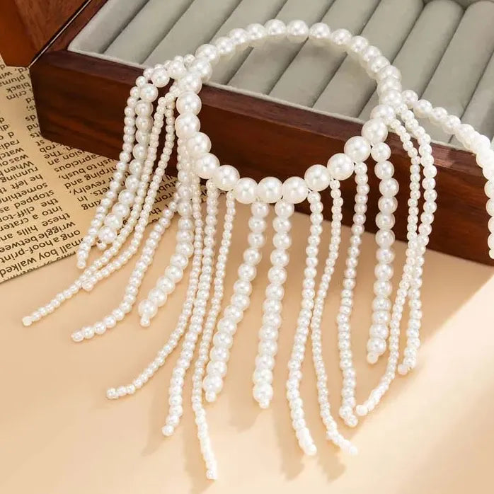 Retro Imitation Pearl Bead Tassel Bracelet Women Luxury Wedding Jewelry Gift