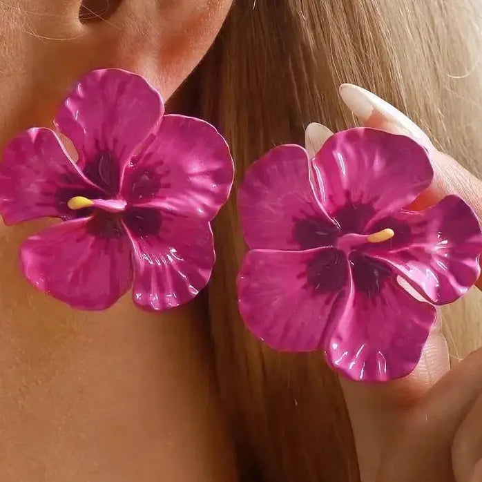 Vintage Plant Drop Earrings for Women Large Holiday Jewelry Natural Style
