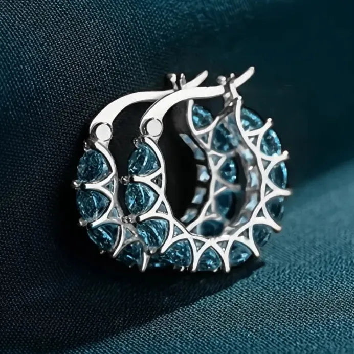 Geometric Cubic Zirconia Hoop Earrings for Women – Stylish Daily & Party