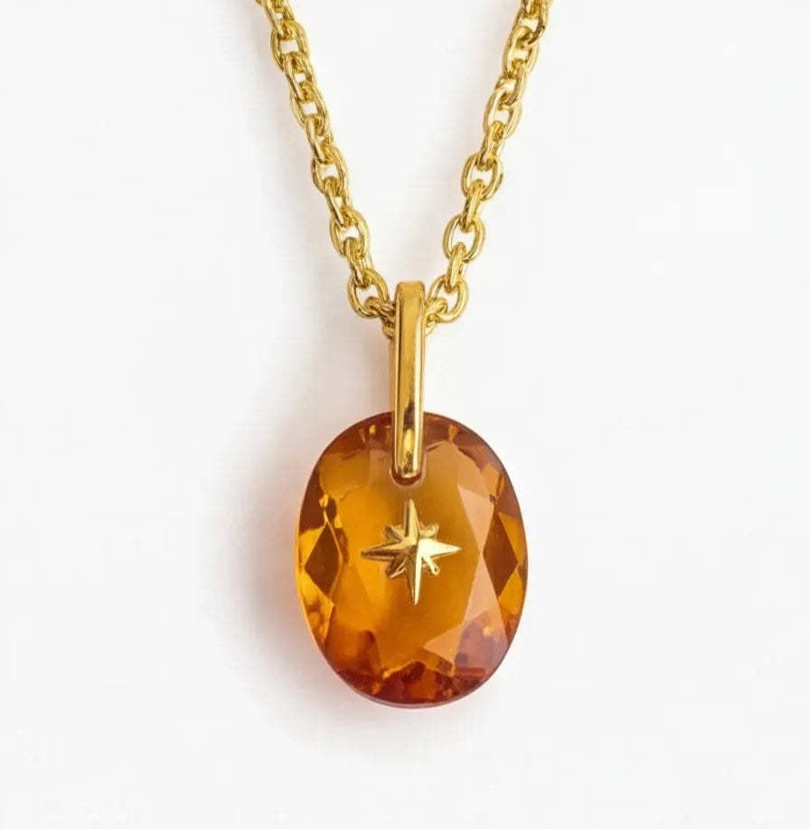 Multi-color Crystal Zircon Oval Pendant Necklace for Women Stainless Steel Jewelry
