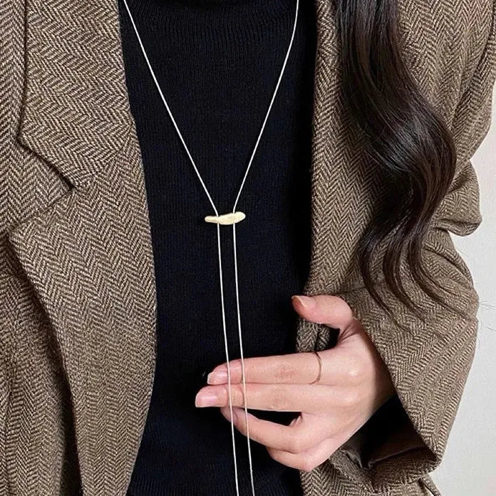 Korean Fashion Long Adjustable Snake Bone Chain Necklace for Women